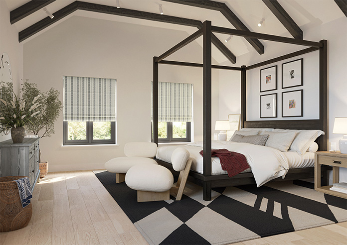 Laurel Stripe, Warm Grey - Twist&Fit Roman Blind - Image 6